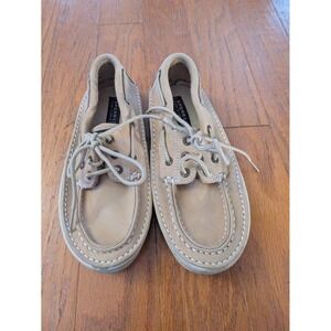 Sperry Top Sider Largo 3 Eye Boat‎ Shoes Tan Leather Kids Size US 2 M